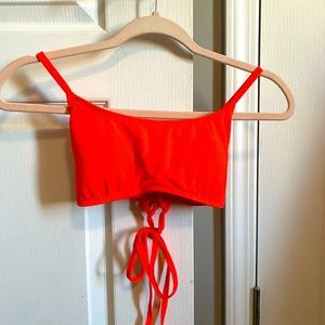 Bright coral swim suit top